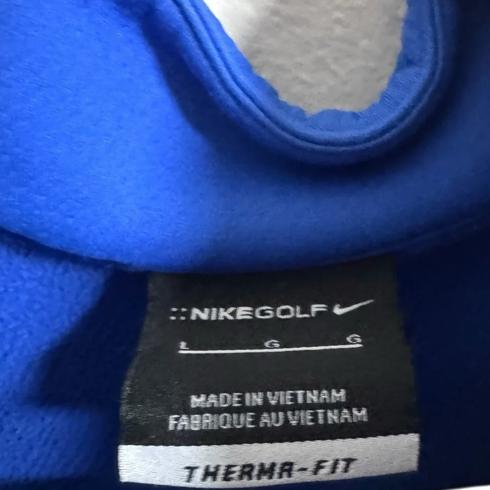 Nike Golf Therma-Fit Blue Colorblock 1/2 Zip Pullover Size Large